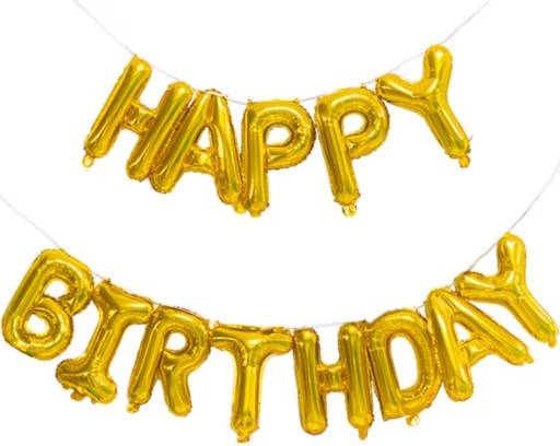 Fóliový balón nápis HAPPY BIRTHDAY fólia 1-99 narodeniny ZLATÁ girlanda