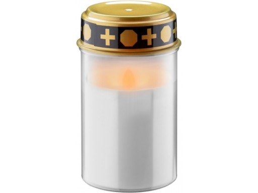 LED náhrobná sviečka, biela (30 dní prevádzky na batérie)