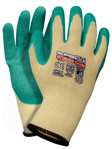 SUPER TECH DRACO rukavice potiahnuté latexom 9/L