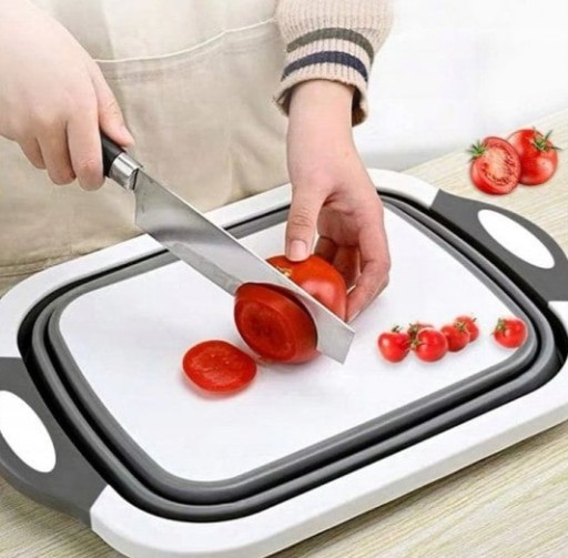 SKLADACIA SILIKONOVÁ MISKA PRENOSNÁ ODKÁVAČKA PRENOSNÁ DOSKA NA KRAJENIE 3v1