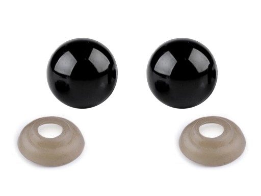 Oči pre maskotov 14 mm čierne 10 ks.