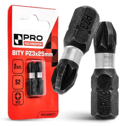 Nárazový bit PZ3 Nárazový bit 25mm | Nárazový bit pre skrutkovač 2 ks.