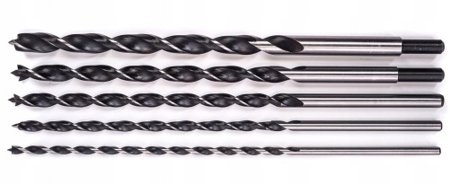 SADA DLHÝCH VŔTAČOV DO DREVA, VALCOVÁ ŠPIRÁLOVÁ RÚČKA, 5ks, 300mm, 6-14mm