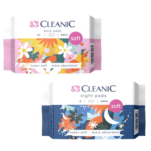 CLEANIC SOFT NIGHT & DAY Dámske hygienické vložky na deň a noc