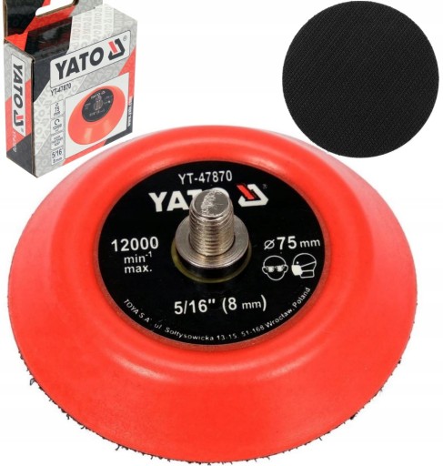 LEŠTIACA PLATŇA 75MM DISK NA VELCRO, 5/16'' YATO
