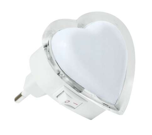 NOČNÁ LAMPA PRE KONTAKTNÉ SRDCE LED 0,3W BIELA IDEUS