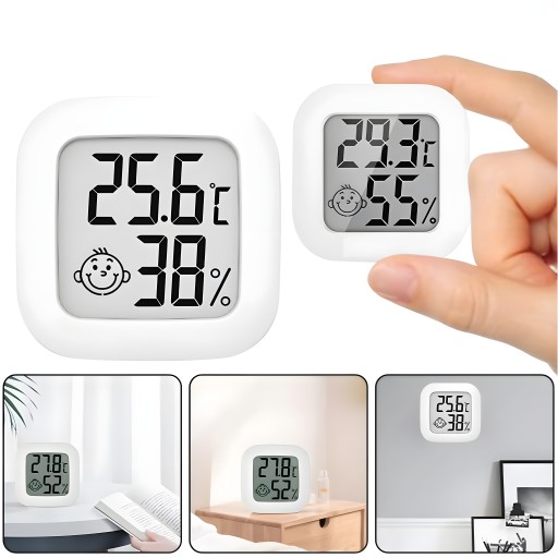ELEKTRONICKÝ PRIESTOROVÝ TEPLOMER DIGITÁLNY vlhkomer METEOSTANICA + BATÉRIA