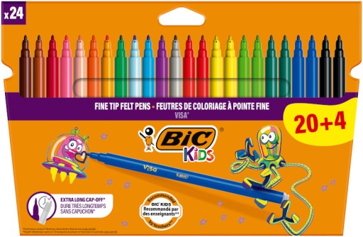 BIC KIDS VISA TRIPS ZNAČKY UMÝVAJÚCE ŠKOLSKÉ ZNAČKY 24 FARIEB