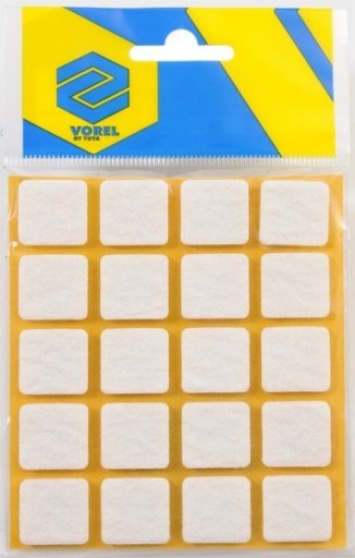 Vorel 74841 plstené podložky 20x20 mm biele 20 ks.
