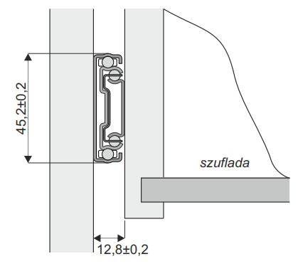 Guľôčkové vedenie SEVROLL 350mm H45 mäkké zatváranie