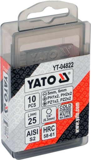 BITKY SKRUTKOVACIE 25mm 10ks YT-04822 YATO