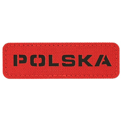 NÁŠIVA ZNAK POĽSKA LASEROVÝ REZANÝ VELCRO M-Tac 25x80 ČERVENÁ ČIERNA