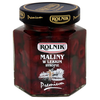 Maliny v light sirupe Rolník 320g