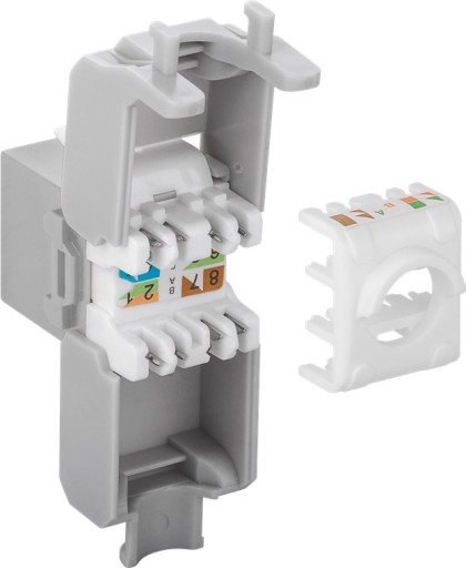 Keystone RJ45 Cat.6A UTP 500 MHz modul svetlosivý