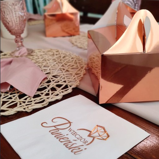 Cake Box Dekoratívne krabičky 5 ks Thanks Rosegold Wedding