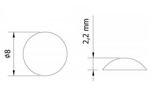 50x Silikónová zarážka dverí 8x2,2 mm, samolepiaca