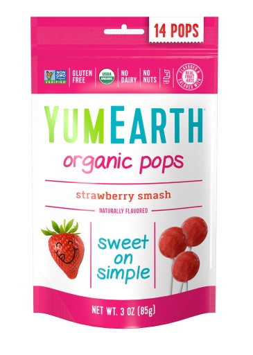 YumEarth ECO NATURAL Jahodové lízanky 14ks 87g