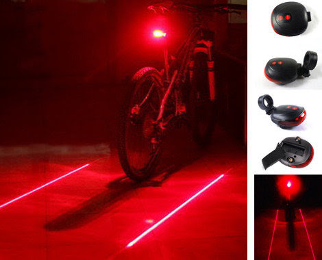 ZADNÉ SVETLO NA BICYKEL 5 LED ZADNÉ S LASEROM 5 REŽIMOV