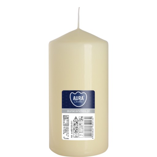 Sviečka valcová BISPOL Aura 38H 12CM SW60/120 ECRU