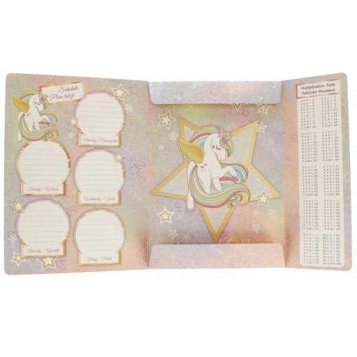 Školské leporelo A4 s gumičkou pre deti PAPIEROVÉ skladačky UNICORN STARPAK