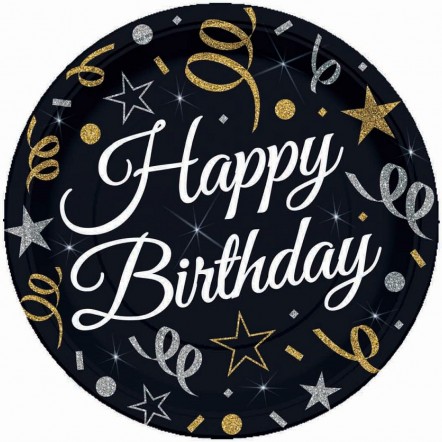 HAPPY BIRTHDAY TANIERE narodeninové 8 ks 18 cm