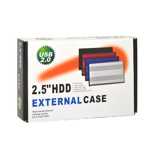 UCHOVÁVANIE HDD SATA 2,5 PALCA USB 2.0 HLINÍKOVÁ ČIERNA SADA