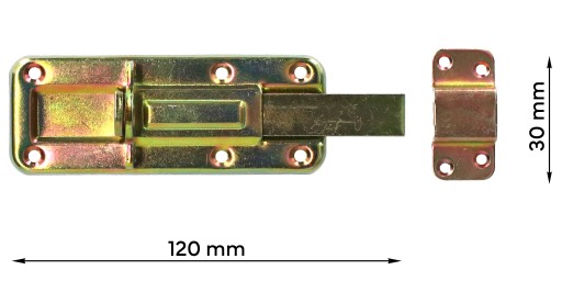 Závora garážovej brány 120 mm, plochá, zakrivená