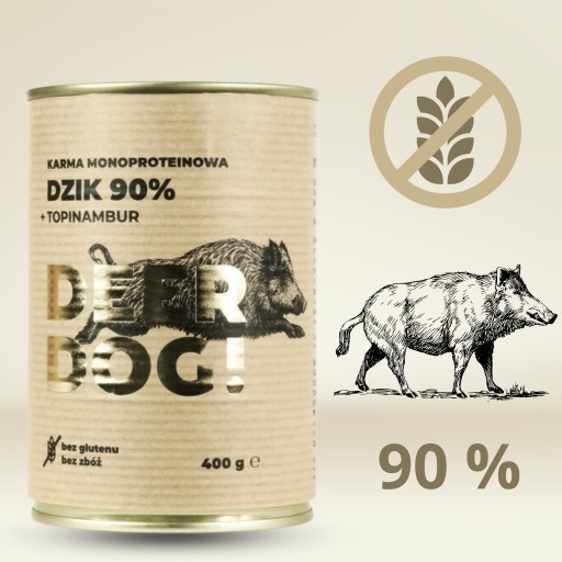 Deer Dog DIVIAC S topinamburom mokré krmivo pre psov, 400 G plechovka, 90% MÄSO