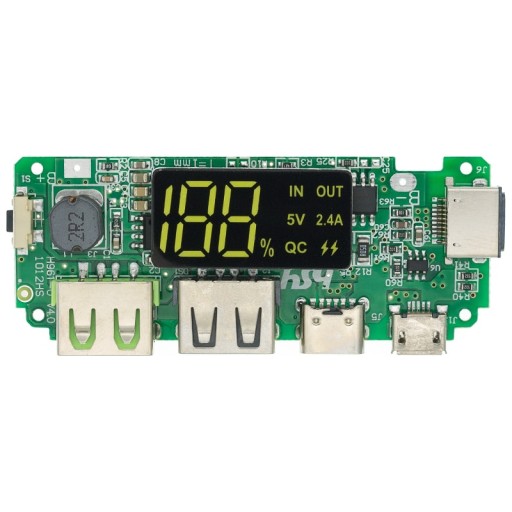 QC 2,4A USB-C Lightning BMS + LCD modul powerbanky