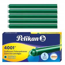 PELIKAN DLHÉ NÁPLŇKY ZELENÉ PERO ATRAMENT