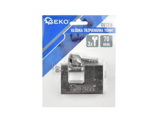Zámok visiaci kolík 70mm G01316 GEKO