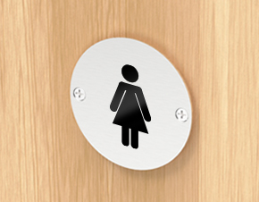 SKRUTOVACIE OZNAČENIE NA DVERÁCH DÁMSKEHO WC