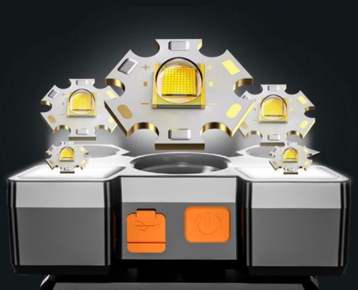 ČELOVÁ LAMPA 5 x LED VÝKONNÁ XPE USB BATÉRIA