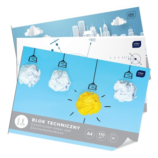 Technický blok do kancelárie školy, Biely, 10 listov A4, 170 g
