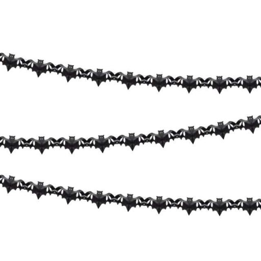 Hodvábny papier GIRLAND BATS čierny HALLOWEEN 4m