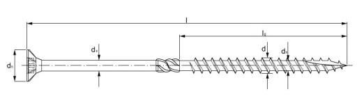 TESÁRSKE SKRUTKY DO DREVA 6x80 TAPERED TORX 100 ks WCS-06080 AZMET