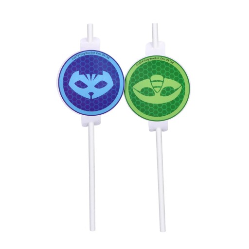 Papierové tuby (slamky) s medailónom PJ Masks, 4 ks KK
