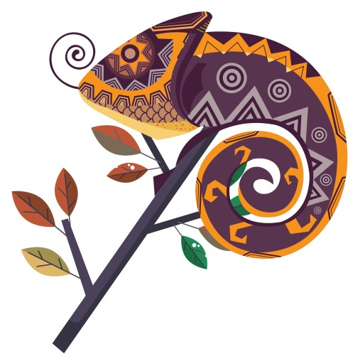 NÁLEPKA NA SKLENÝ NÁBYTOK ZRKADLO CHAMELEON GEKOON