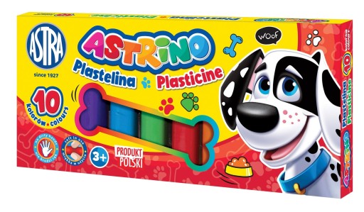 Okrúhla plastelína ASTRA - ASTRINO WOOF - DOGS - 10 farieb