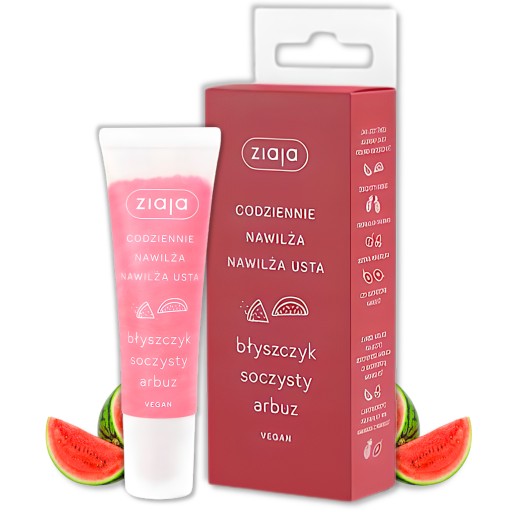 Ziaja lesk na pery šťavnatý vodný melón, hydratuje pery každý deň, 12 ml