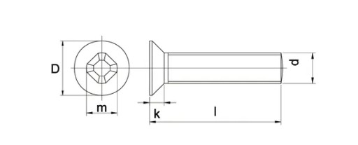 965625P100 Skrutka so zápustnou hlavou M6 x 1,0 x 25