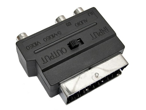 AV SCART/EURO-3xRCA+SVHS adaptér s prepínačom smeru