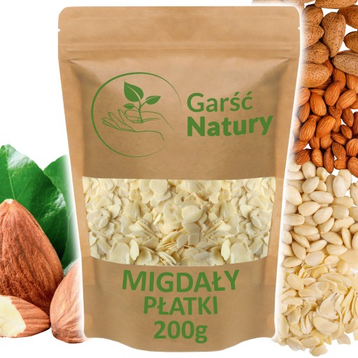 Čerstvé mandľové lupienky 200 g lúpané krájané mandle NON-GMO 0,2 kg