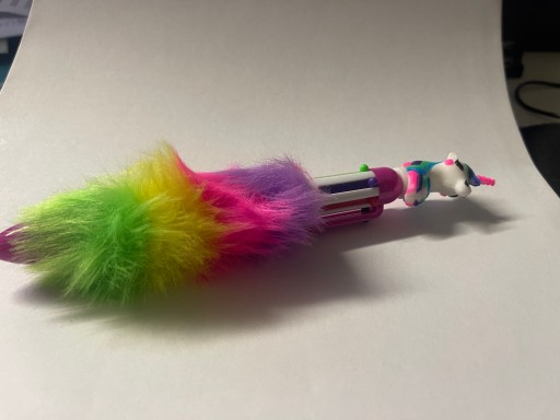 Guľôčkové pero UNICORN 6 farieb v 1 viacfarebné s kožušinkou