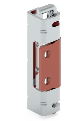 Zváraný oceľový skrytý pánt pre dvere s ohybom 24mm / 90x25mm