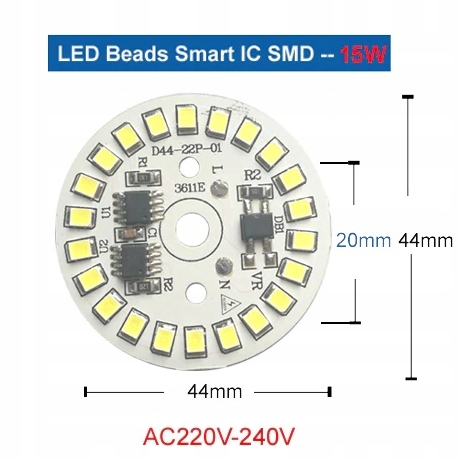 Okrúhly LED panel - 15W - 230V - teplá biela