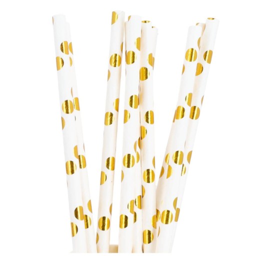 PAPIEROVÉ SLAMKY NA CAKEPOPS MERINGUE LOLLIES BIELE ZLATÉ 10 ks.