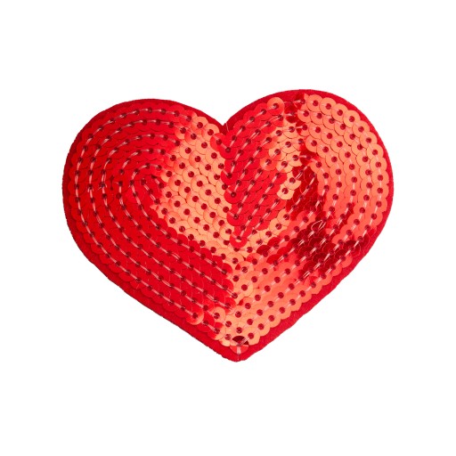 Flitrová nášivka Heart Red Flitrové srdce