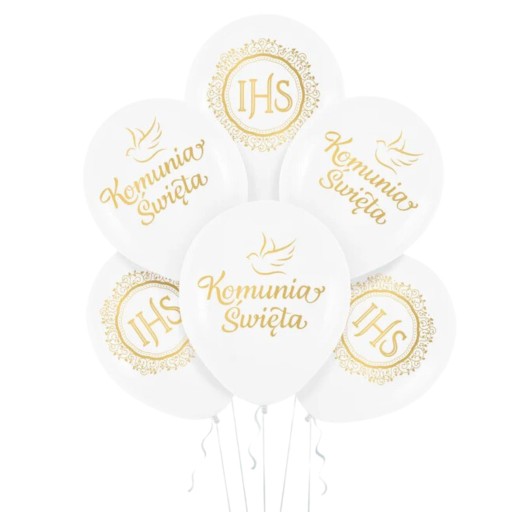 Communion Balloons COMMUNION IHS Communion balónové dekorácie 6 kusov