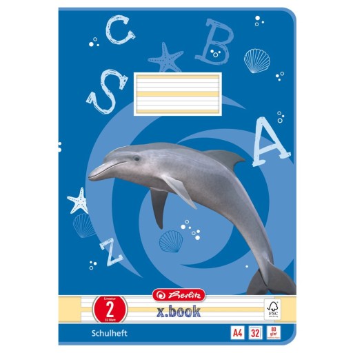 A4 32k zošit na učenie písať, úroveň 2, linajkový x.book 80g HERLITZ